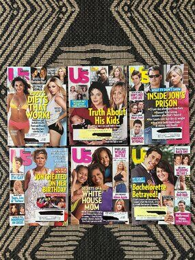 Vintage Lot of 6 US Weekly Magazines 2009 Celebrity Gossip Fashion Party Life
